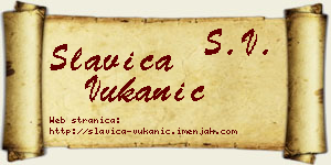 Slavica Vukanić vizit kartica